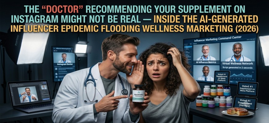 The "Doctor" Recommending Your Supplement on Instagram Might Not Be Real — Inside the AI-Generated Influencer Epidemic Flooding Wellness Marketing (2026)