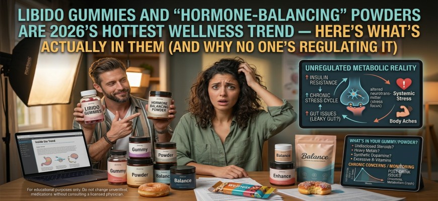 Libido Gummies and "Hormone-Balancing" Powders Are 2026's Hottest Wellness Trend — Here's What's Actually in Them (And Why No One's Regulating It)