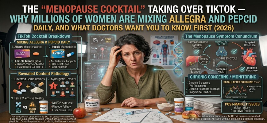 The "Menopause Cocktail" Taking Over TikTok — Why Millions of Women Are Mixing Allegra and Pepcid Daily, and What Doctors Want You to Know First (2026)