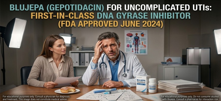 Blujepa (Gepotidacin) for Uncomplicated UTIs: First-in-Class DNA Gyrase Inhibitor (FDA Approved June 2024)